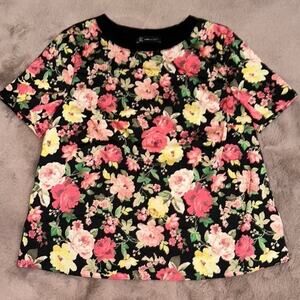 INC International Concepts Women’s Black Floral Top